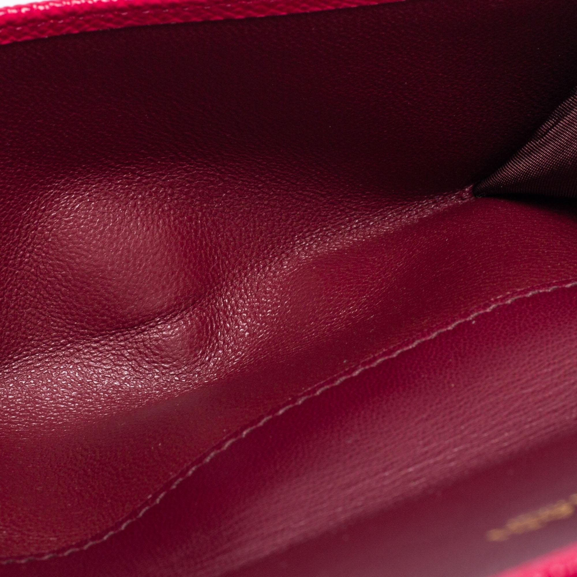 Bvlgari Fuchsia Leather Bvlgari Trifold Wallet 3