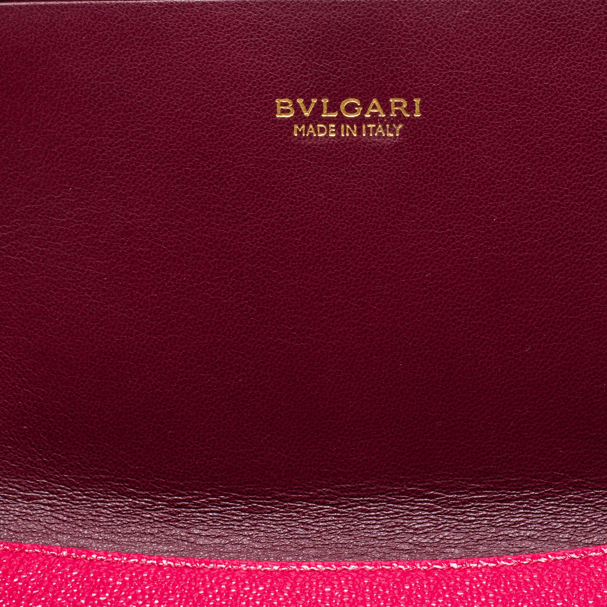 Bvlgari Fuchsia Leather Bvlgari Trifold Wallet 4
