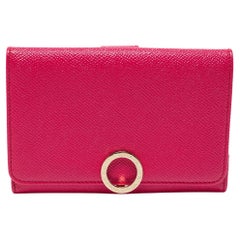 Bvlgari Fuchsiafarbene Brieftasche aus Leder Bvlgari Trifold