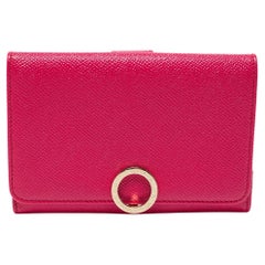 Bvlgari Fuchsia Leather Bvlgari Trifold Wallet