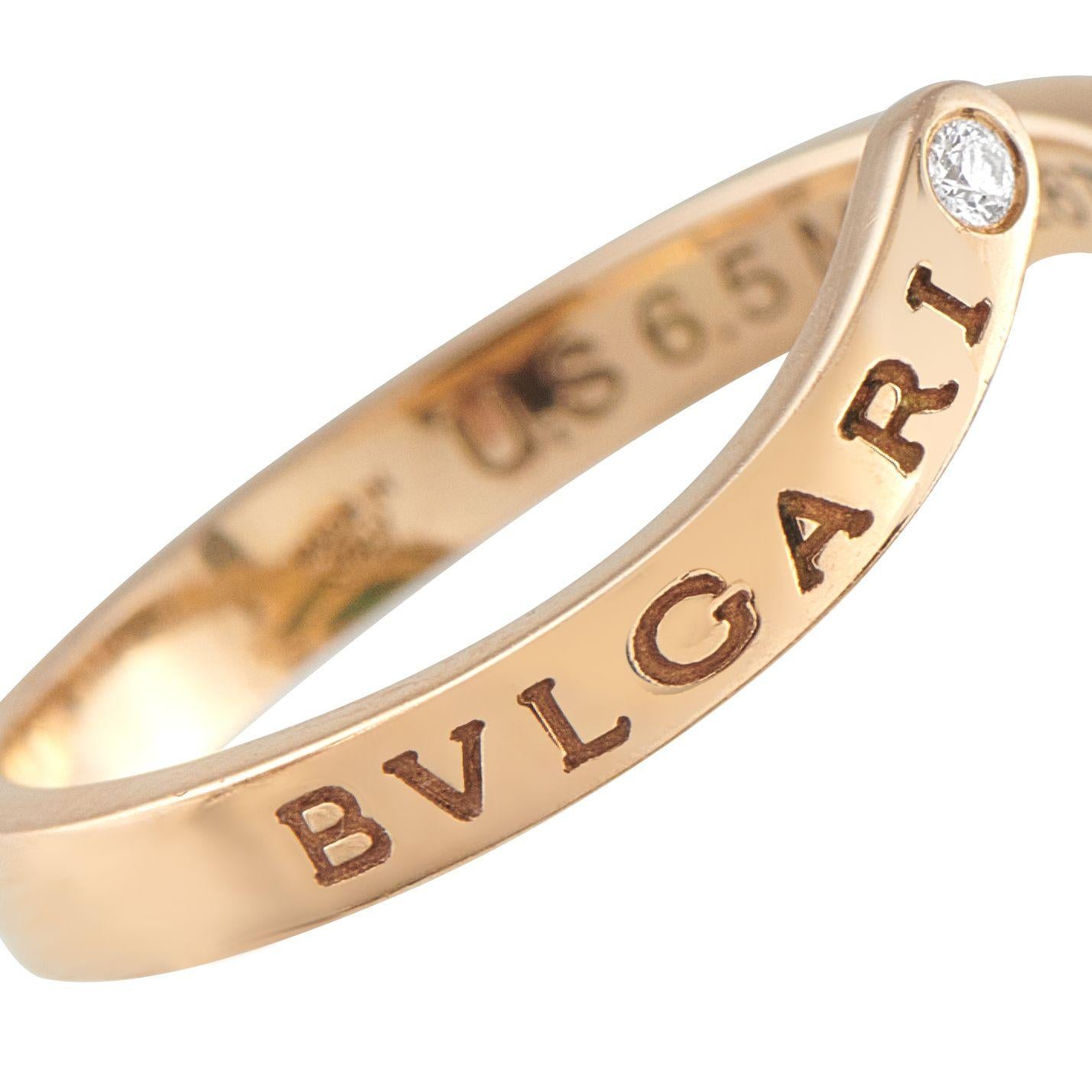 Bvlgari Gelati 18K Rose Gold Diamant und Malachit Ring BV05-070125 im Zustand „Hervorragend“ im Angebot in Southampton, PA