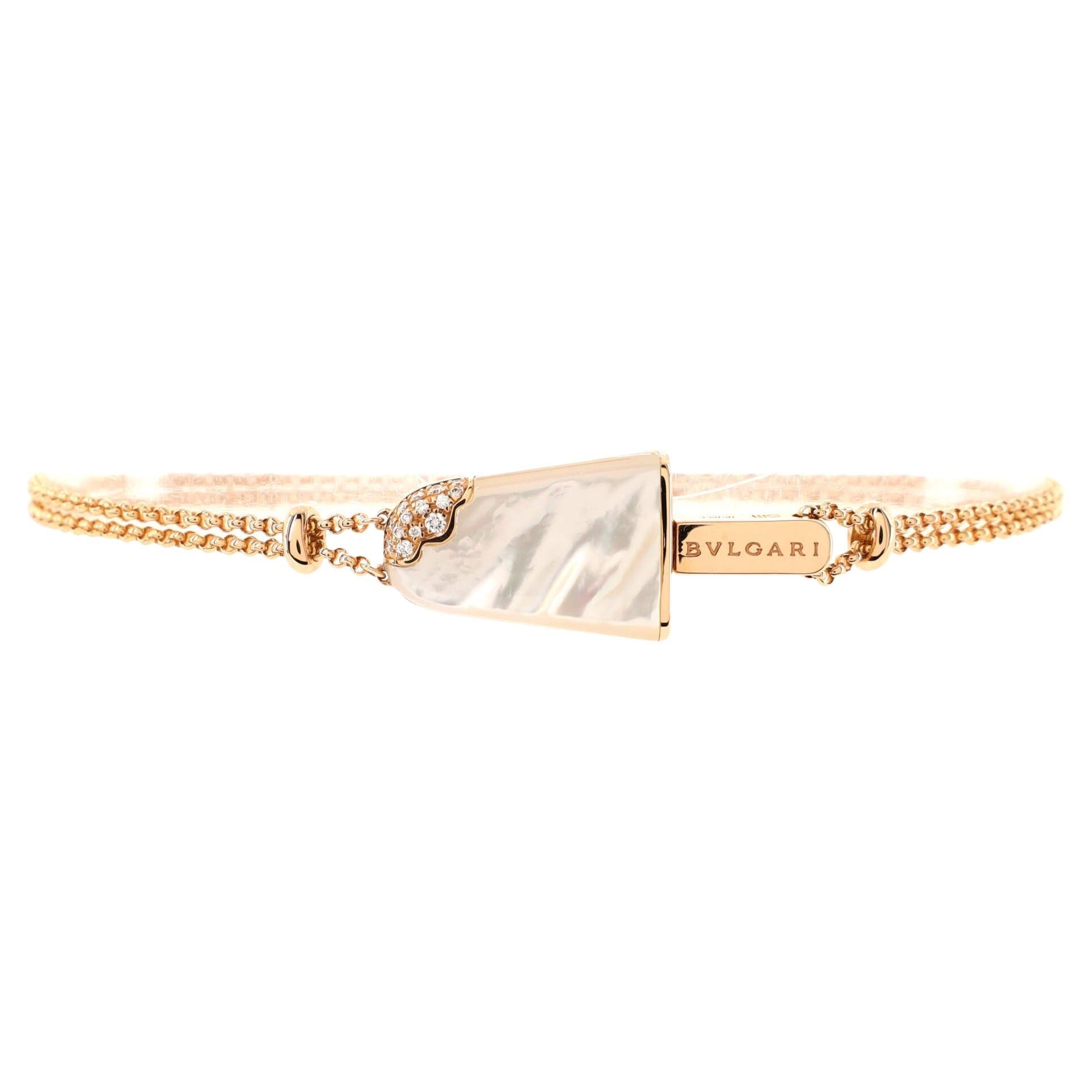 Bvlgari Gelati Bracelet 18k Rose Gold with Mother of Pearl and Diamonds