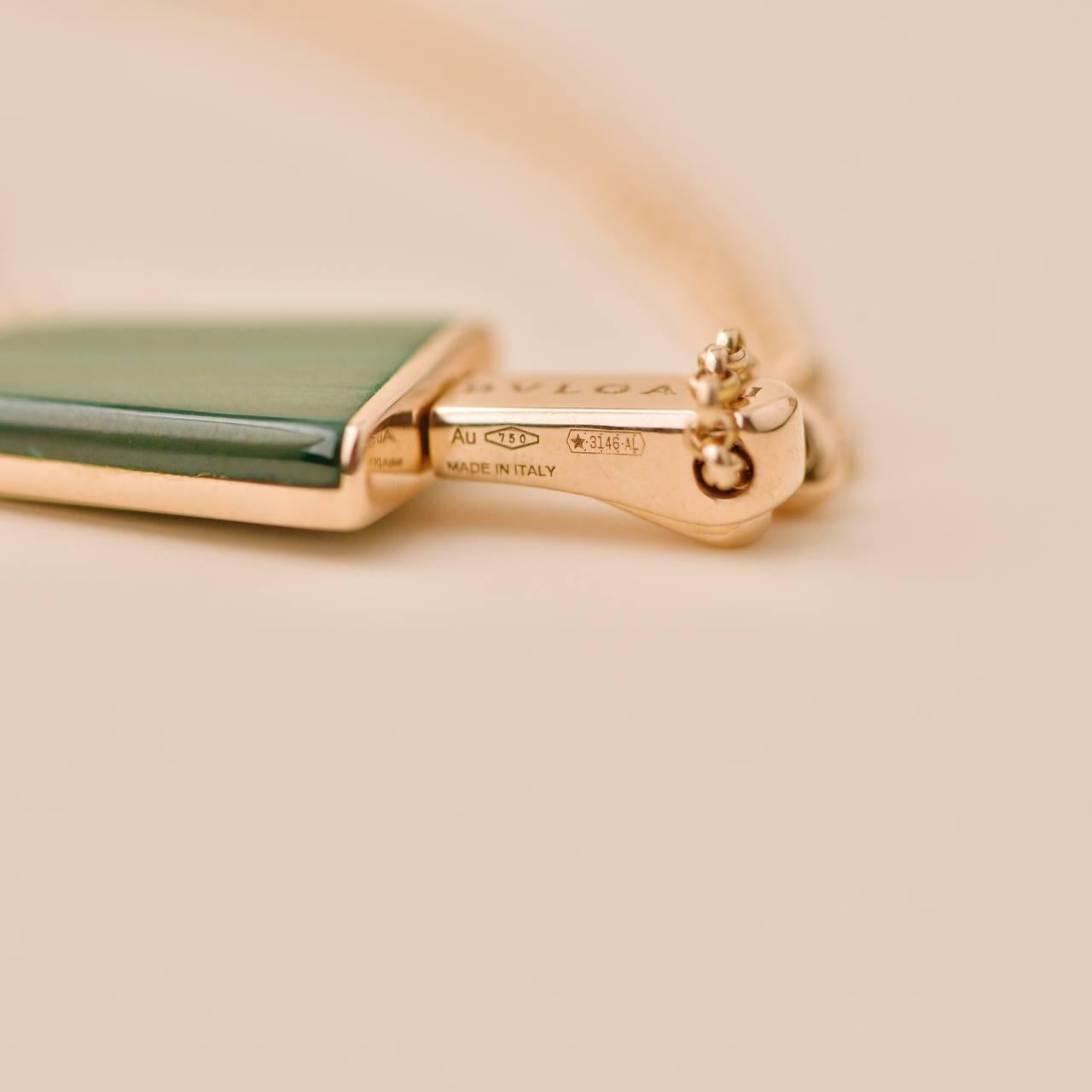Taglio brillante Bracciale Bvlgari Gelati Diamante Malachite Oro Rosa 18k