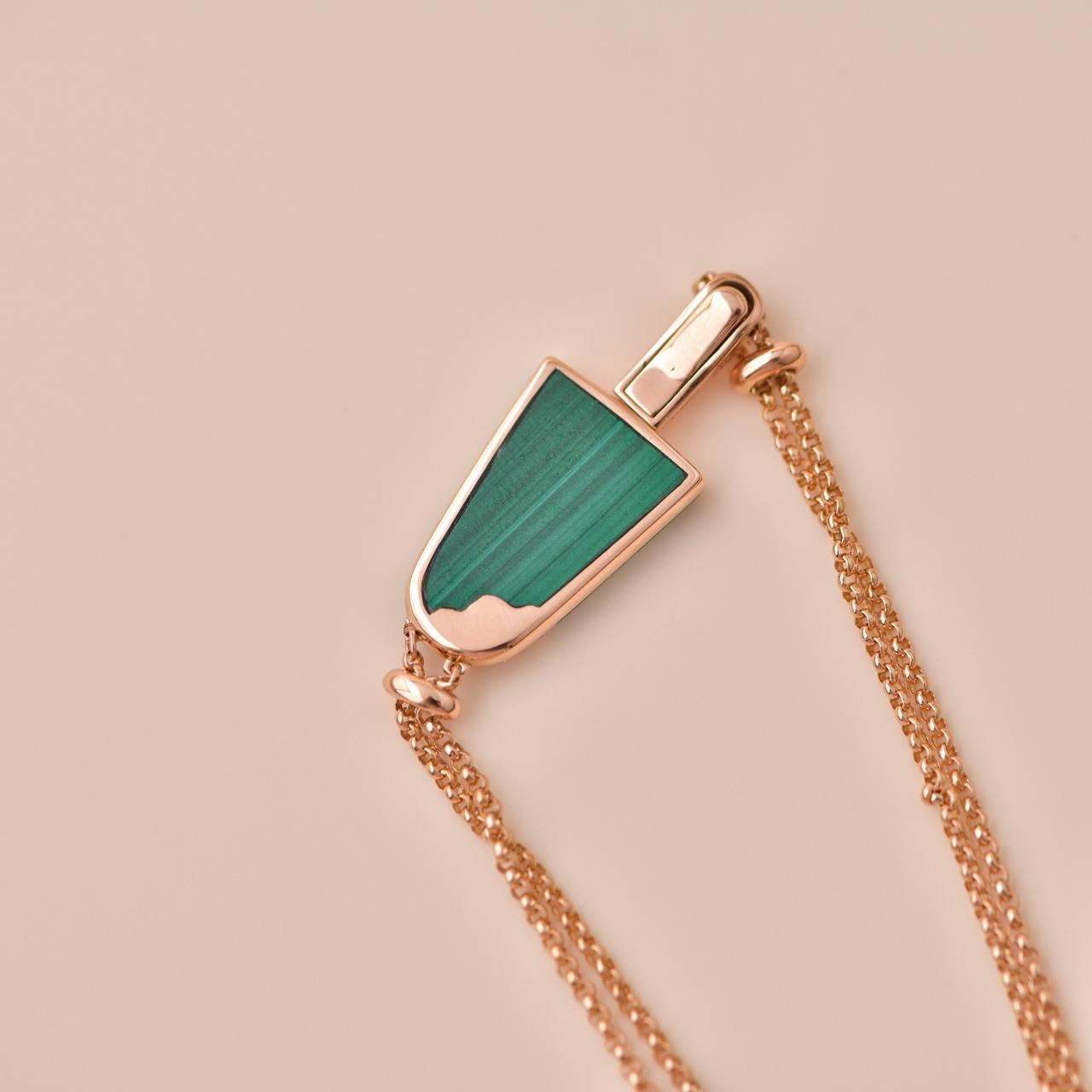 Bracciale Bvlgari Gelati Diamante Malachite Oro Rosa 18k In condizioni ottime a Banbury, GB