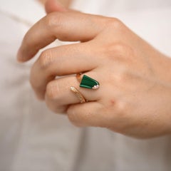 Bvlgari Gelati Diamond Malachite 18K Rose Gold Ring Size 51