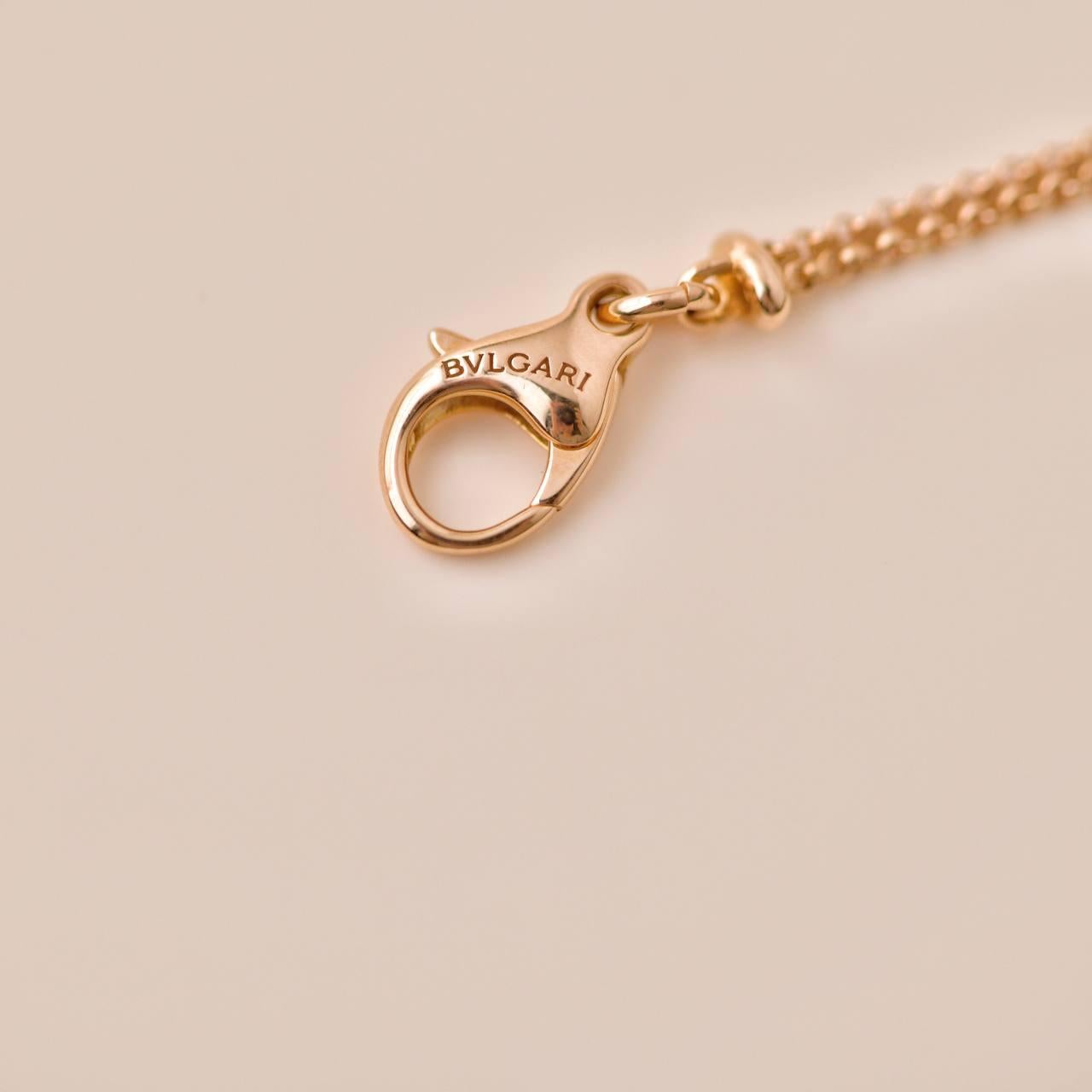 Bvlgari Gelati Diamond Mother of Pearl 18k Rose Gold Pendant Necklace 1