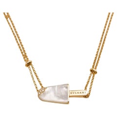 Bvlgari Gelati Diamond Mother of Pearl 18k Rose Gold Pendant Necklace