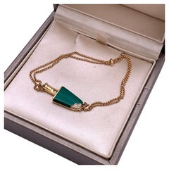 BVLGARI - Bracelet en or rose 18 carats, malachite et diamants Gelati