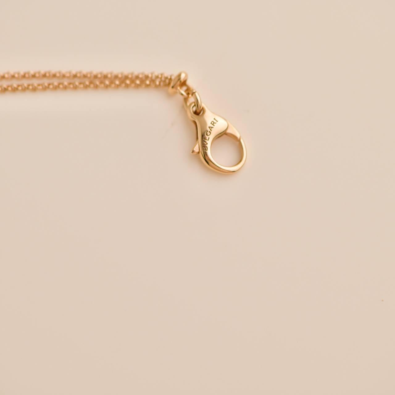Bvlgari Gelati Malachite Diamond 18k Rose Gold Pendant Necklace 3