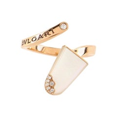 Bvlgari Gelati Ring 18k Rose Gold with Mother of Pearl and Diamonds