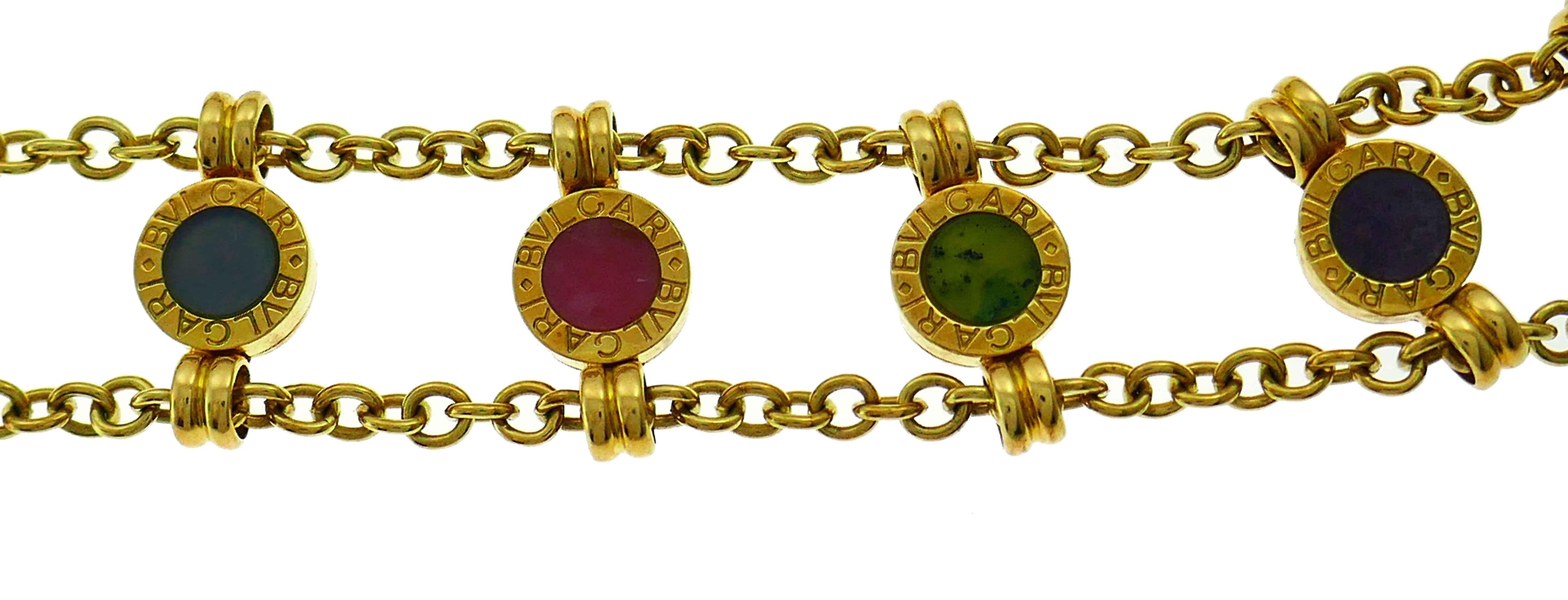 Bulgari Gems Yellow Gold Necklace Earrings Set Damen