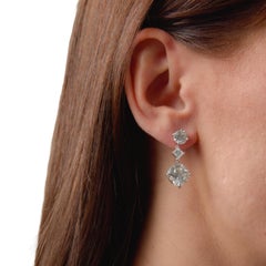 Bvlgari GIA 12.94 carat total weight diamond platinum cocktail earrings