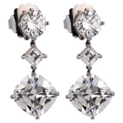 Bvlgari GIA 12.94 carat total weight diamond platinum cocktail earrings