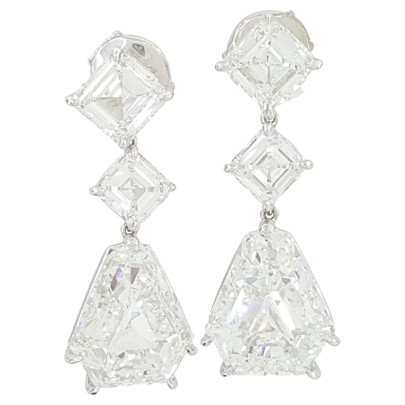 Women's or Men's BVLGARI GIA Certified 13.90 Carat Diamond Earrings For Sale