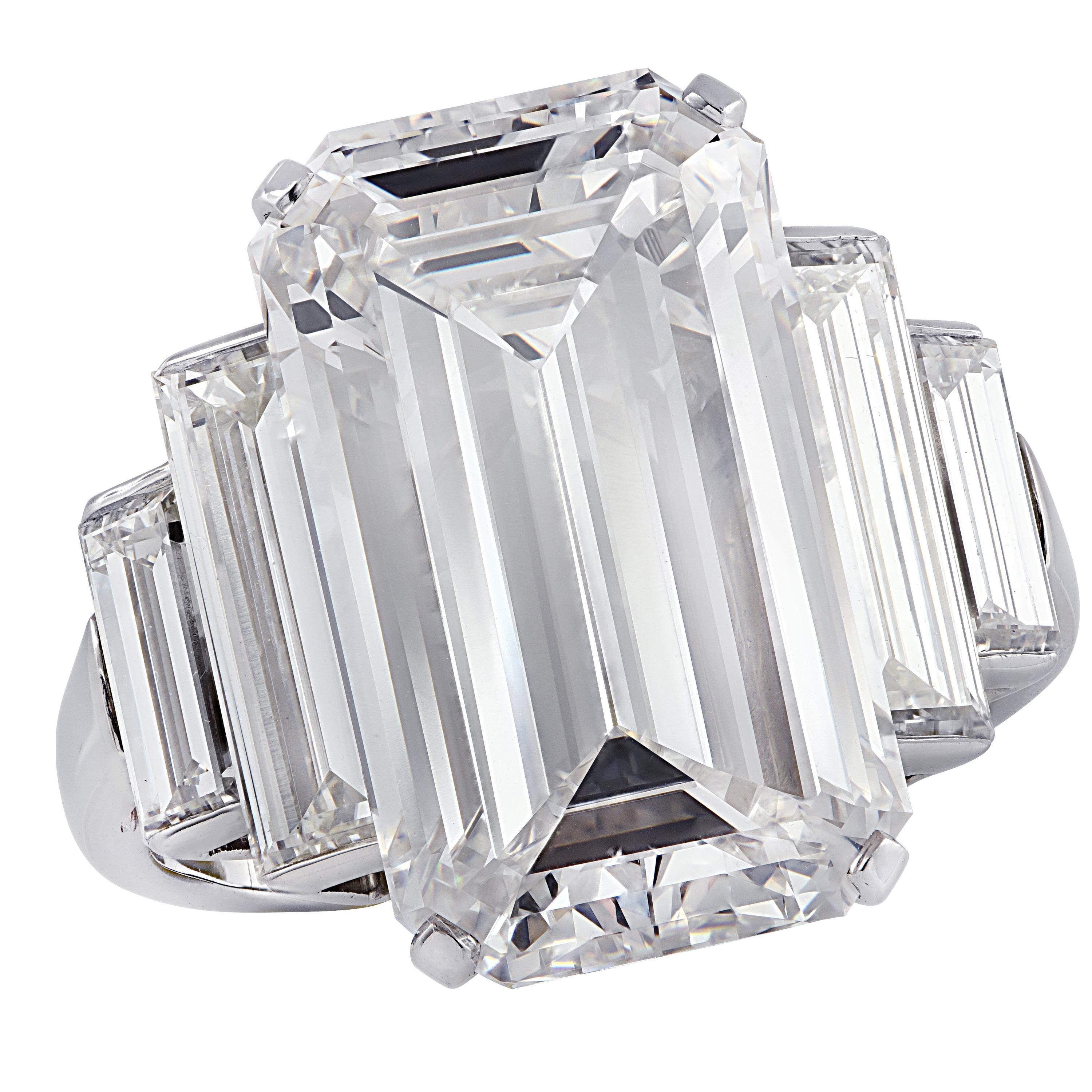 Bulgari GIA Certified 9.46 Carat Emerald Cut Diamond Engagement Ring