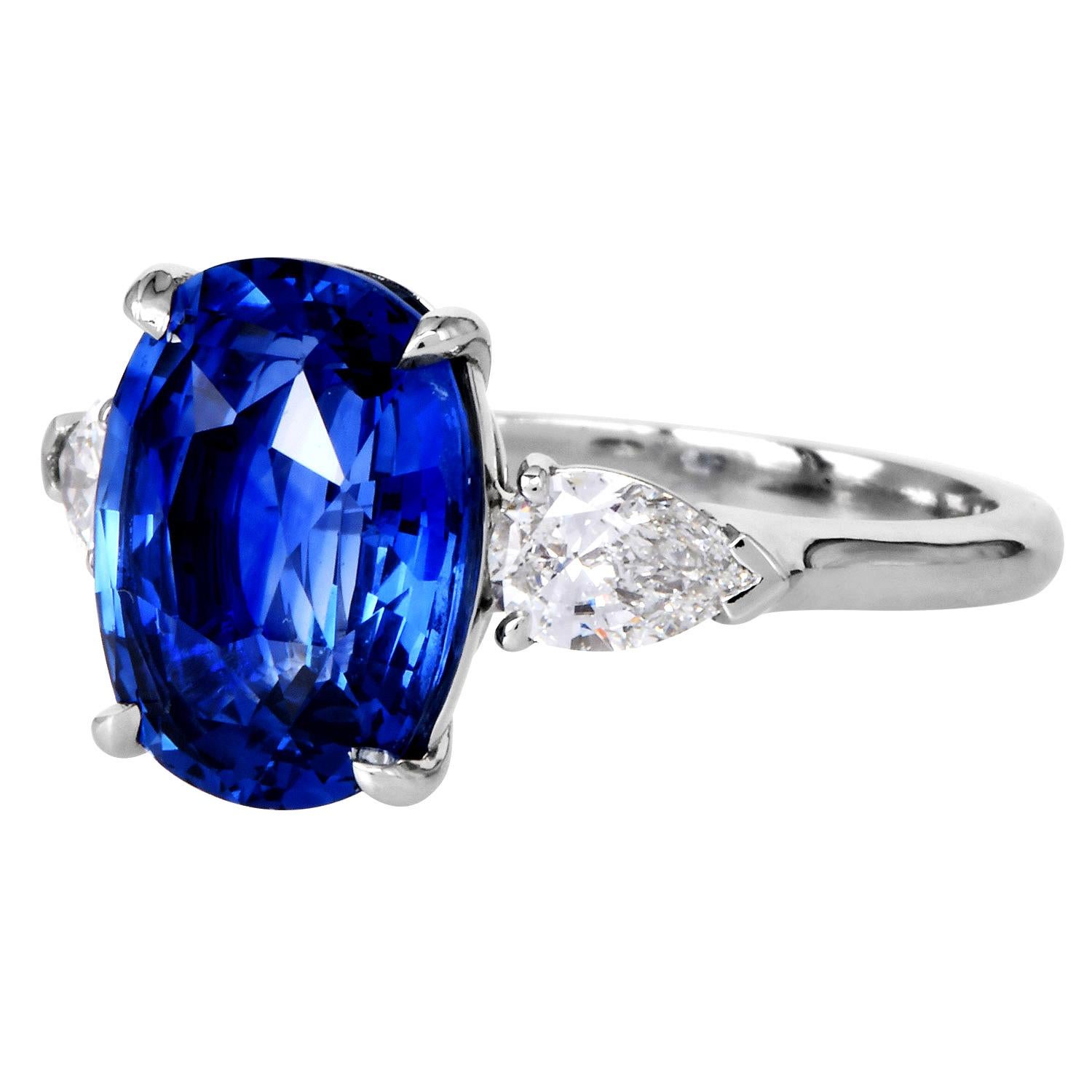 Bvlgari GIA Bague à trois pierres en saphir et diamant Bulgari en vente 7