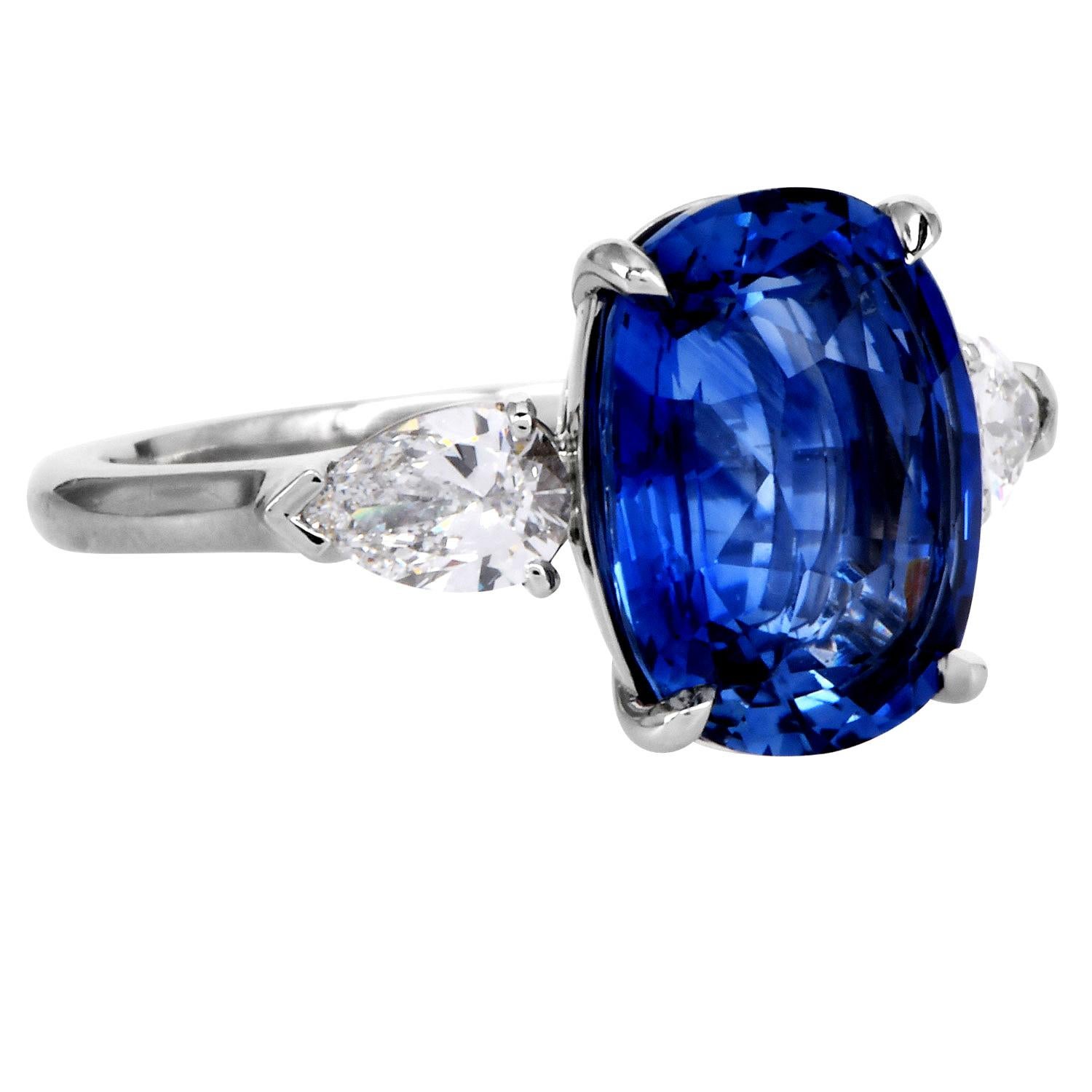Bvlgari GIA Bague à trois pierres en saphir et diamant Bulgari en vente 3