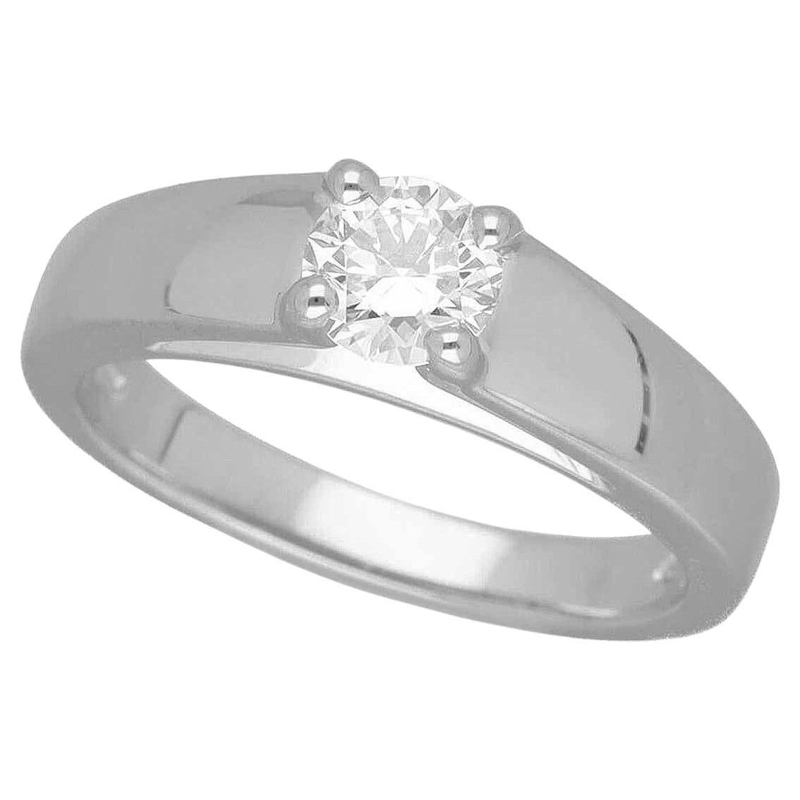 Bvlgari Glyph Solitaire 0.41 Carat Diamond Platinum Ring For Sale