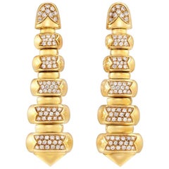 Antique Bvlgari, Gold and Diamond 'Celtica' Pendant Clip-On Earrings