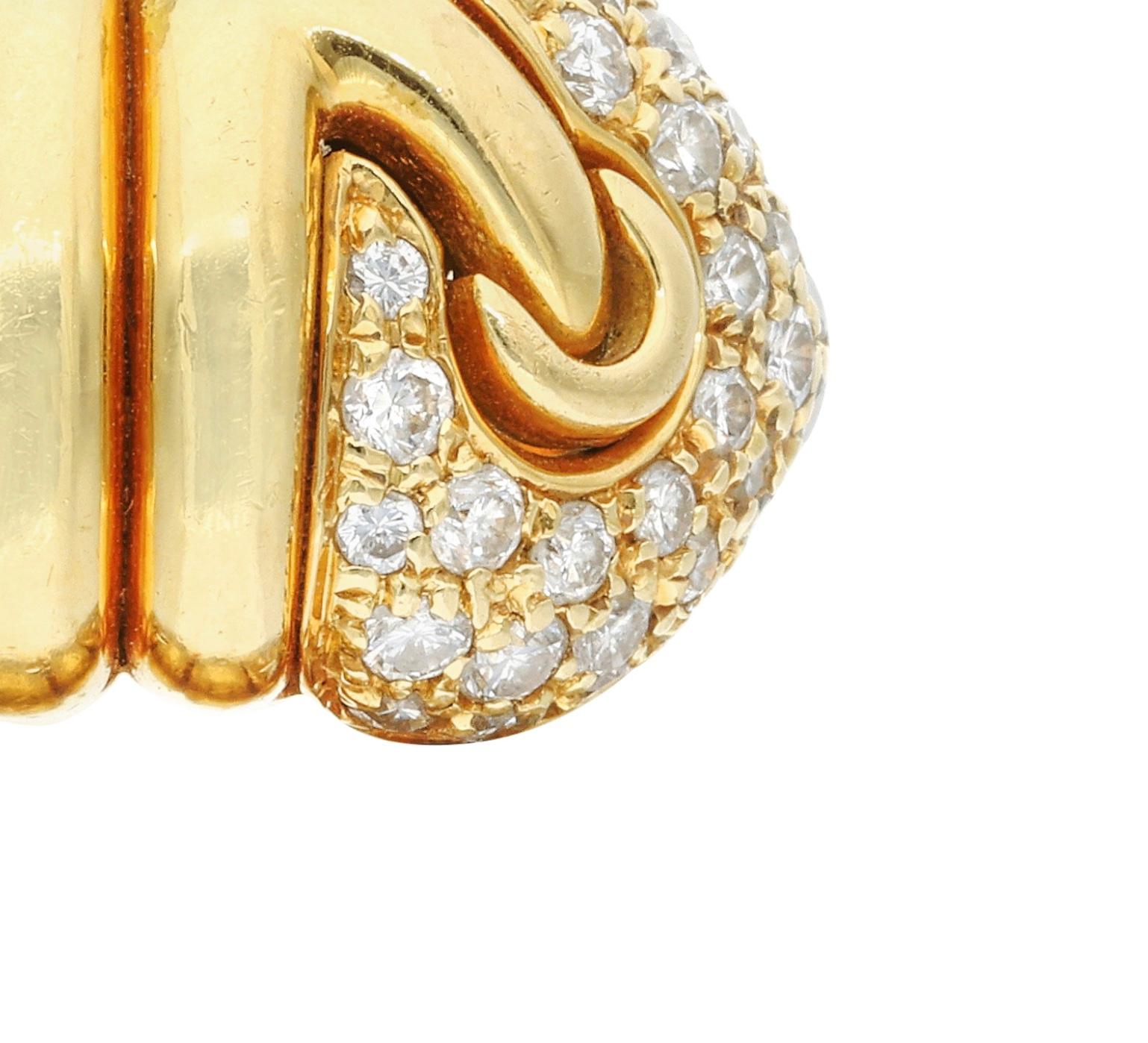 Round Cut Bvlgari Gold and Diamond Ring For Sale