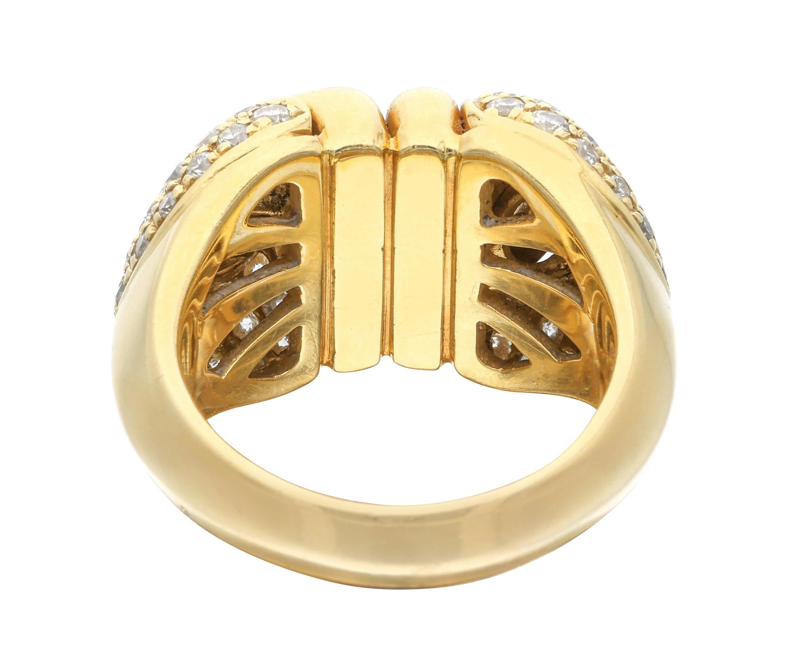 Bvlgari Gold and Diamond Ring In Excellent Condition For Sale In New York, NY