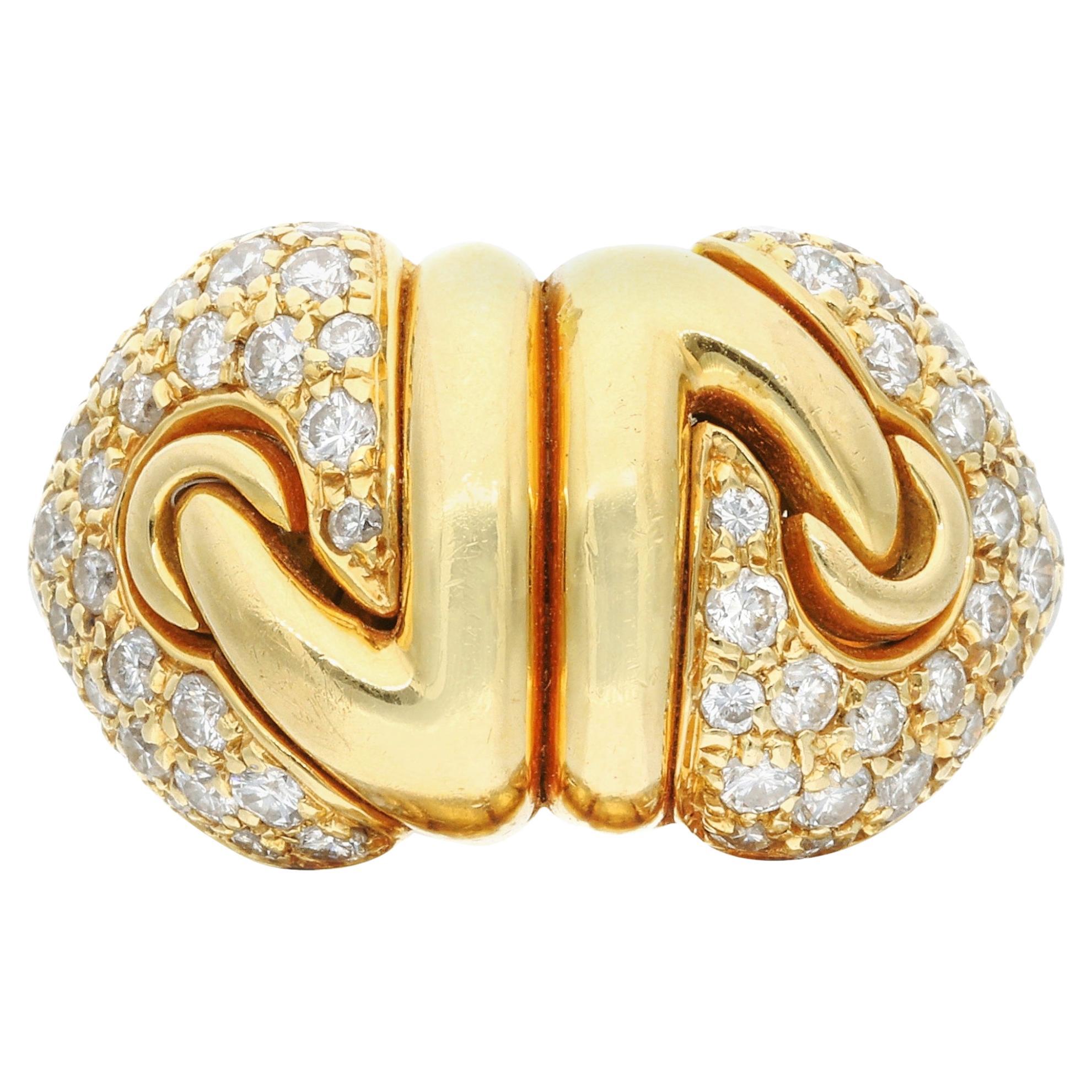 Bvlgari Gold and Diamond Ring For Sale