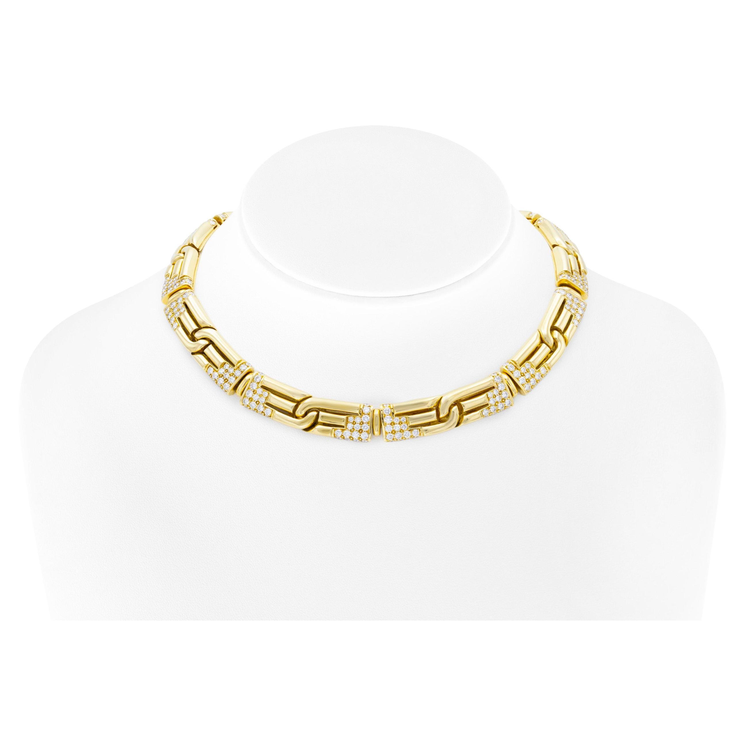 Bvlgari Gold and Diamonds Link Collar Necklace