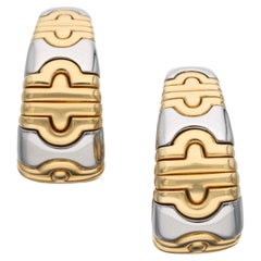 Bvlgari Gold and Stainless Steel Parentesi Ear Clips