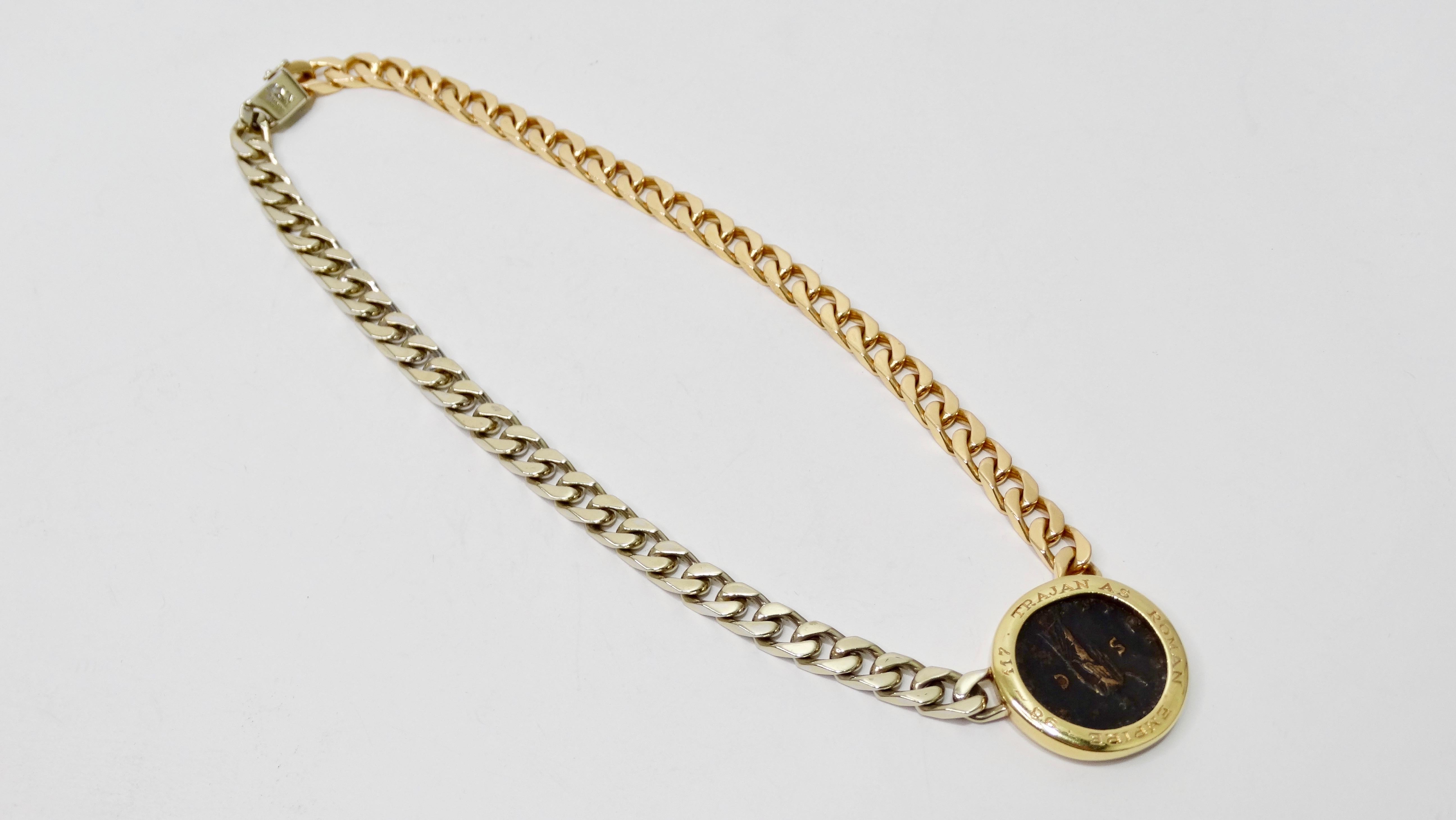 Bvlgari Gold Chain Necklace Ancient Roman Coin 6
