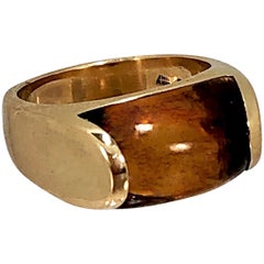 Anello da mignolo Bvlgari in oro con citrino