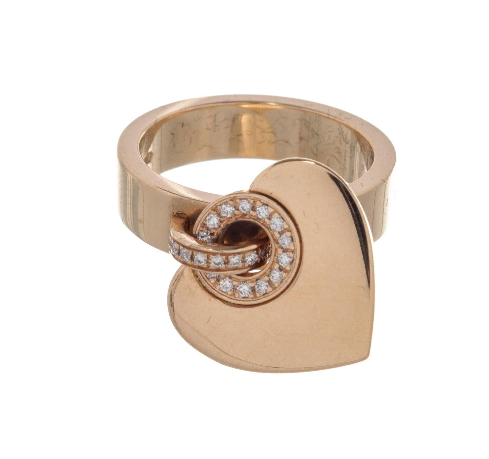 Bvlgari Gold Cuore Charm Ring with gold-tone hardware.


50060MSC