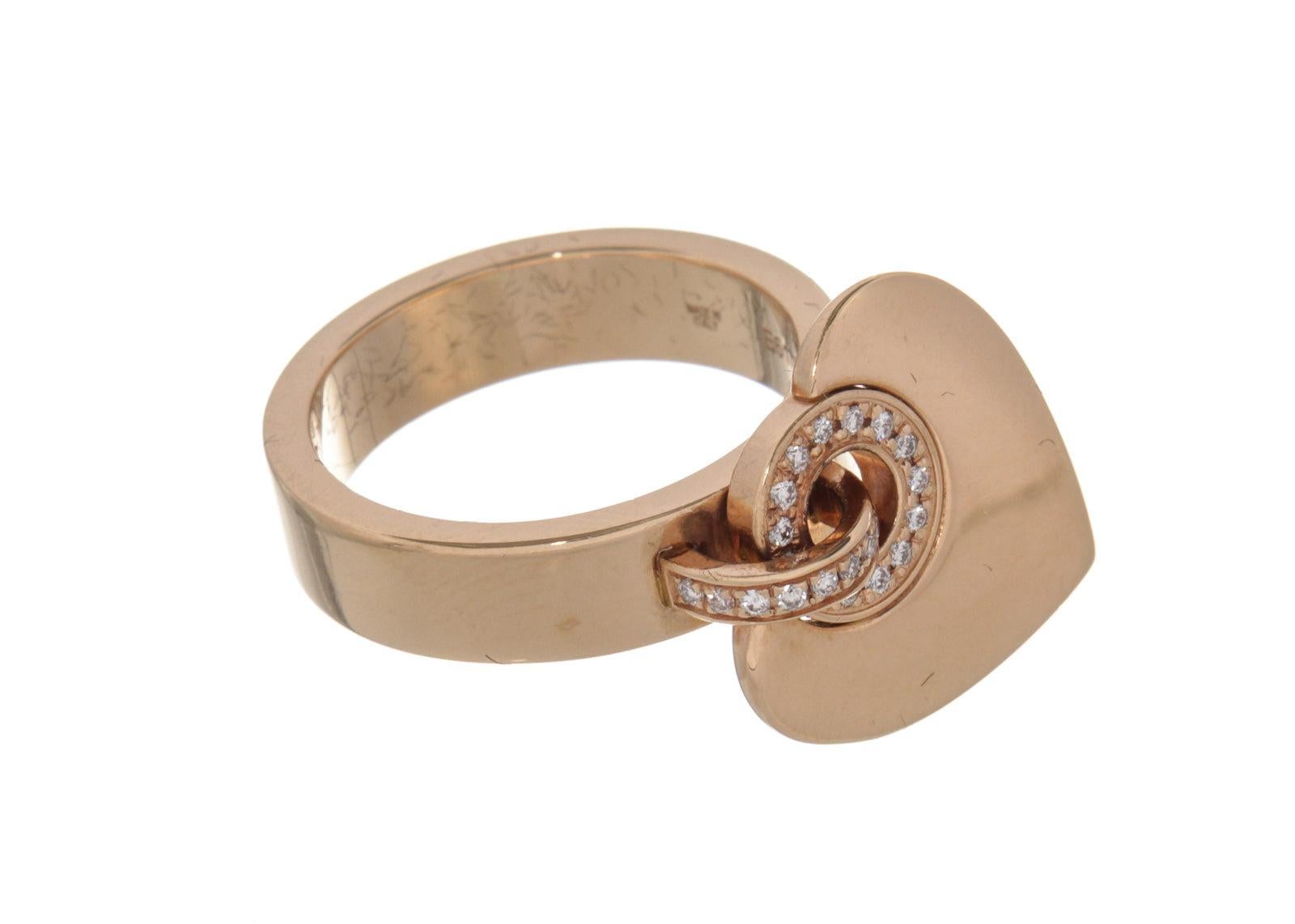 Bvlgari Gold Cuore Charm Ring In Good Condition In Irvine, CA