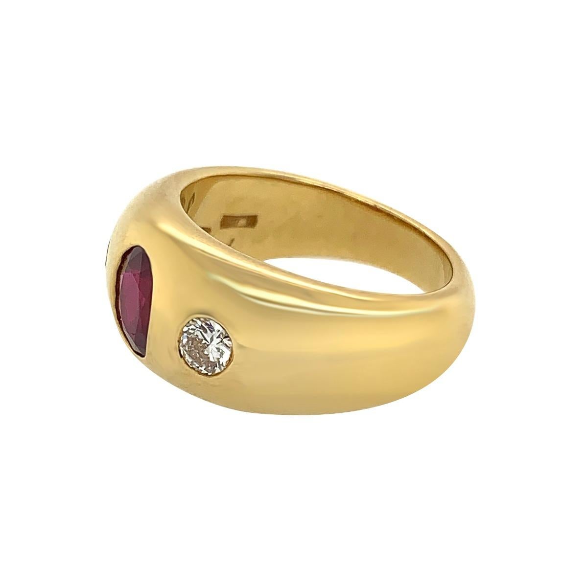 Women's Bvlgari Gold Diamond and Burmese Ruby Ring
