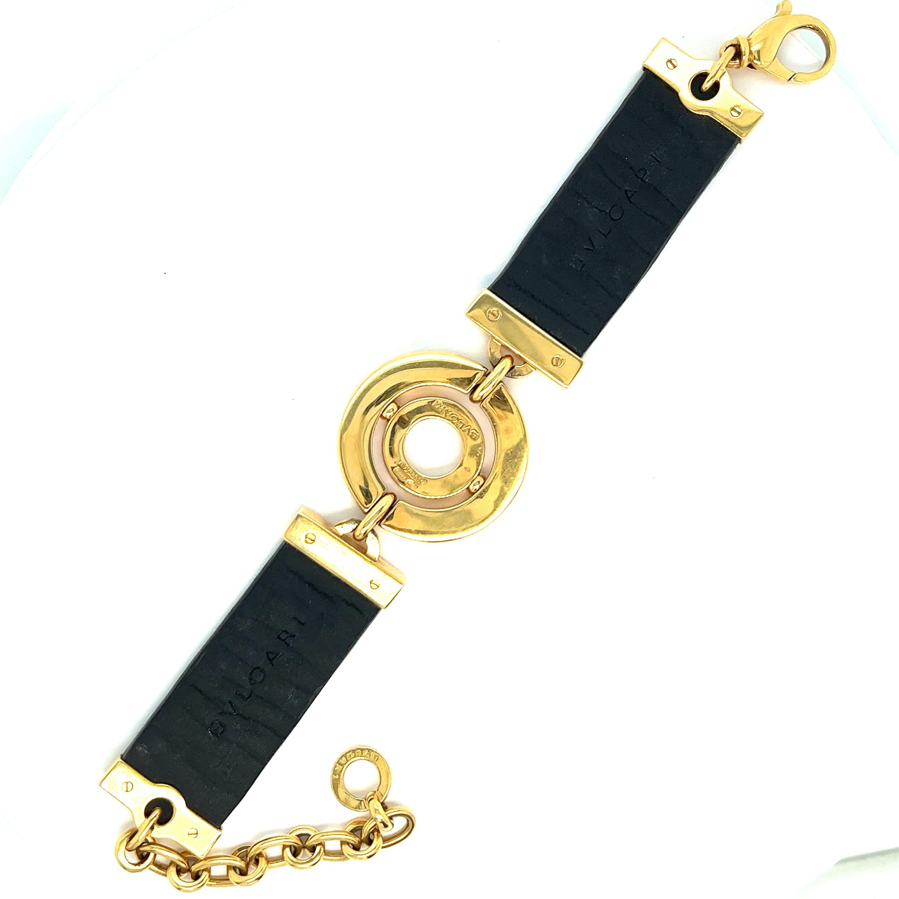 Bvlgari - Bracelet en cuir or et diamants Pour femmes en vente