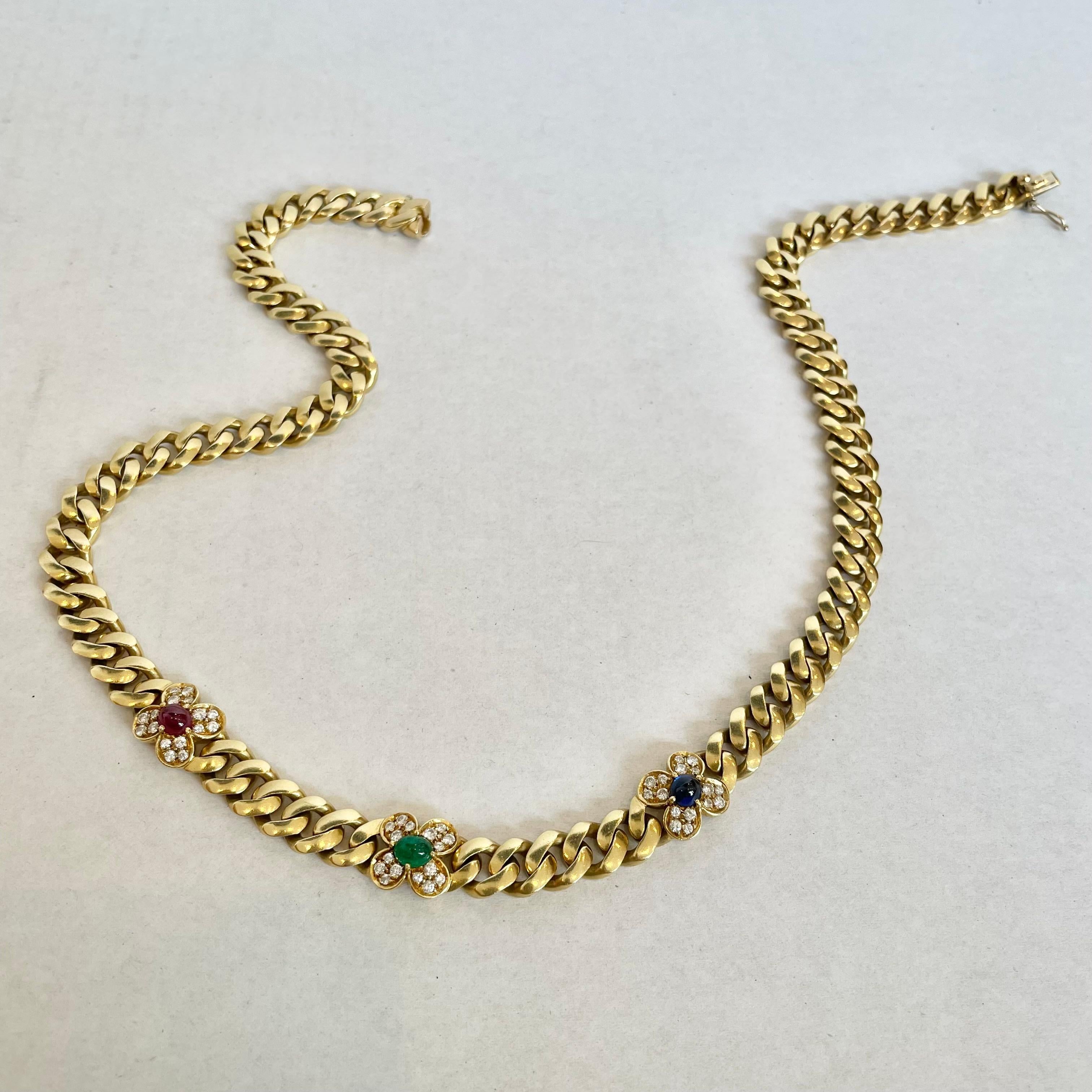 Bvlgari Gold, Gem-Set and Diamond Necklace, 1970s Italy 2