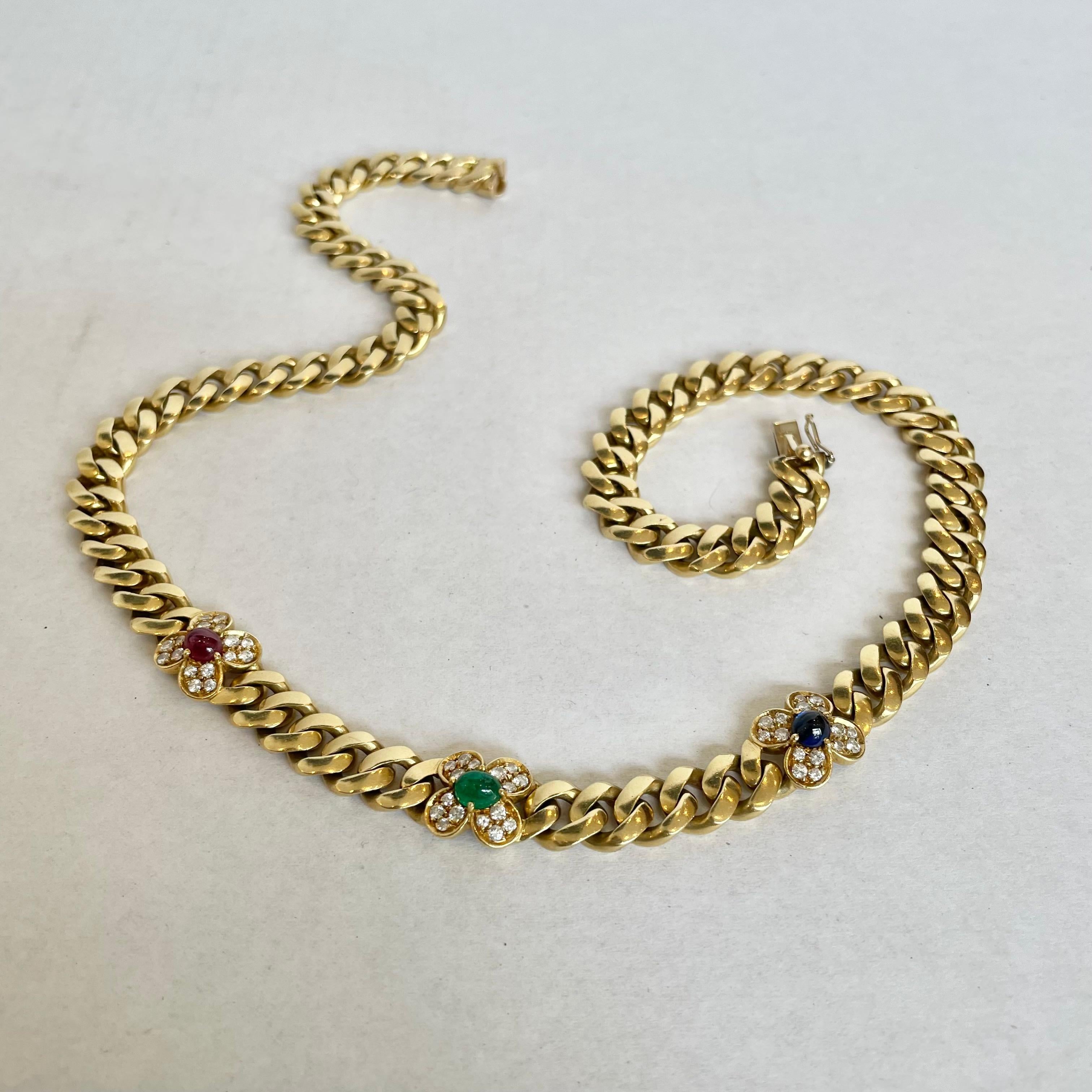 Bvlgari Gold, Gem-Set and Diamond Necklace, 1970s Italy 3