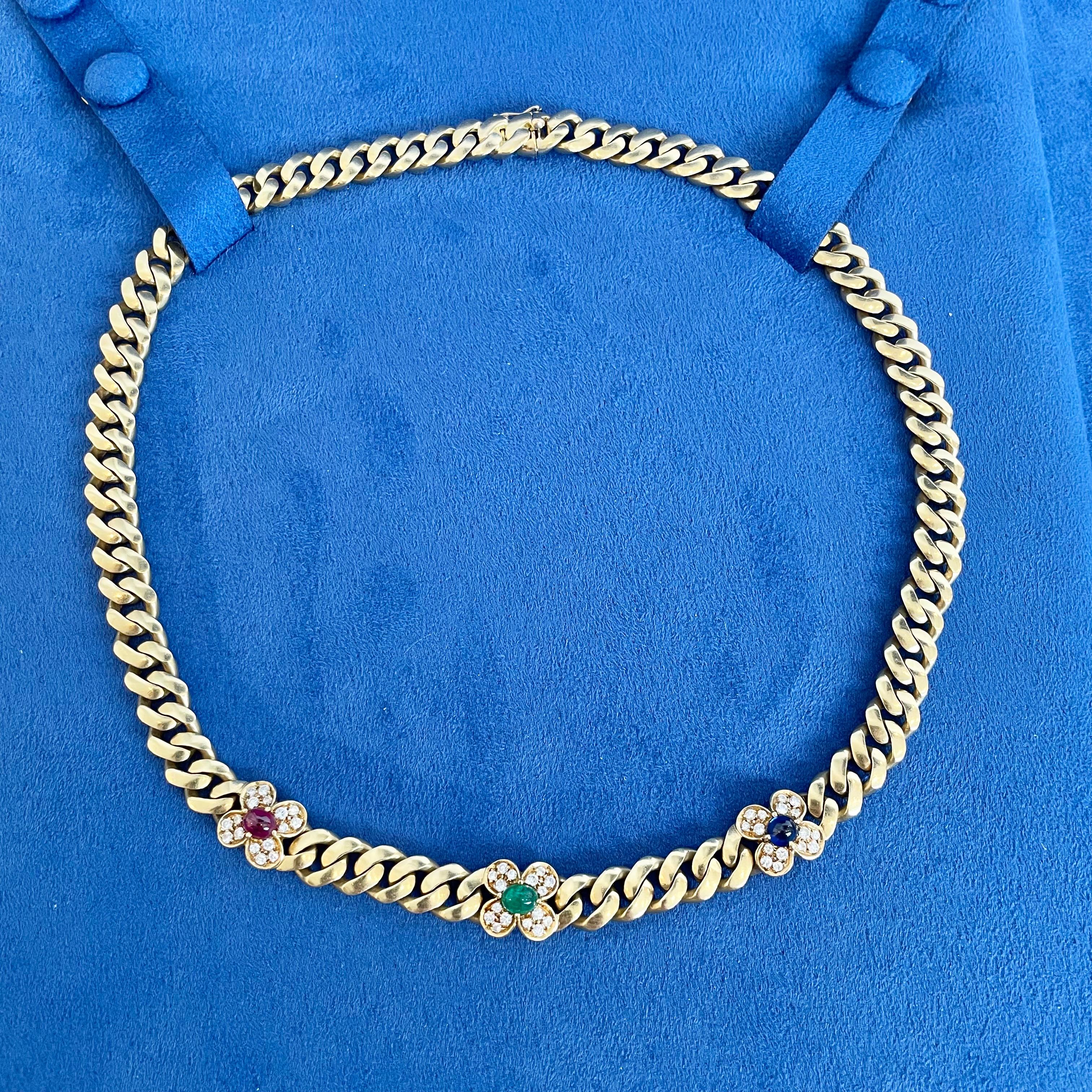 Bvlgari Gold, Gem-Set and Diamond Necklace, 1970s Italy 4