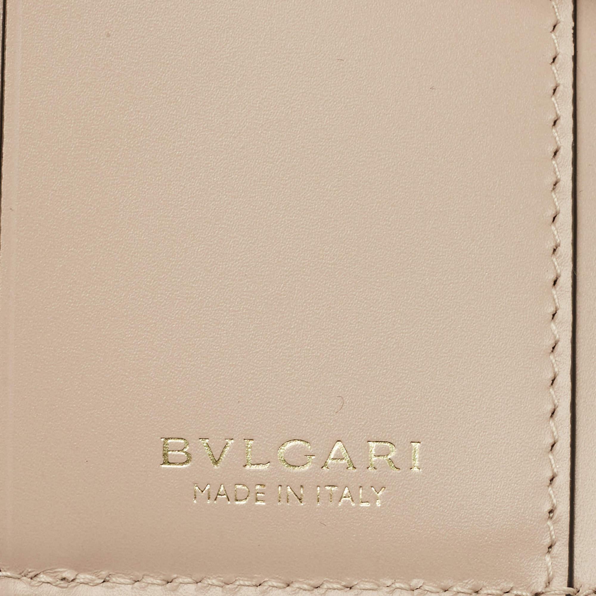 Bvlgari Gold Karung Leather Serpenti Forever Trifold Wallet 2