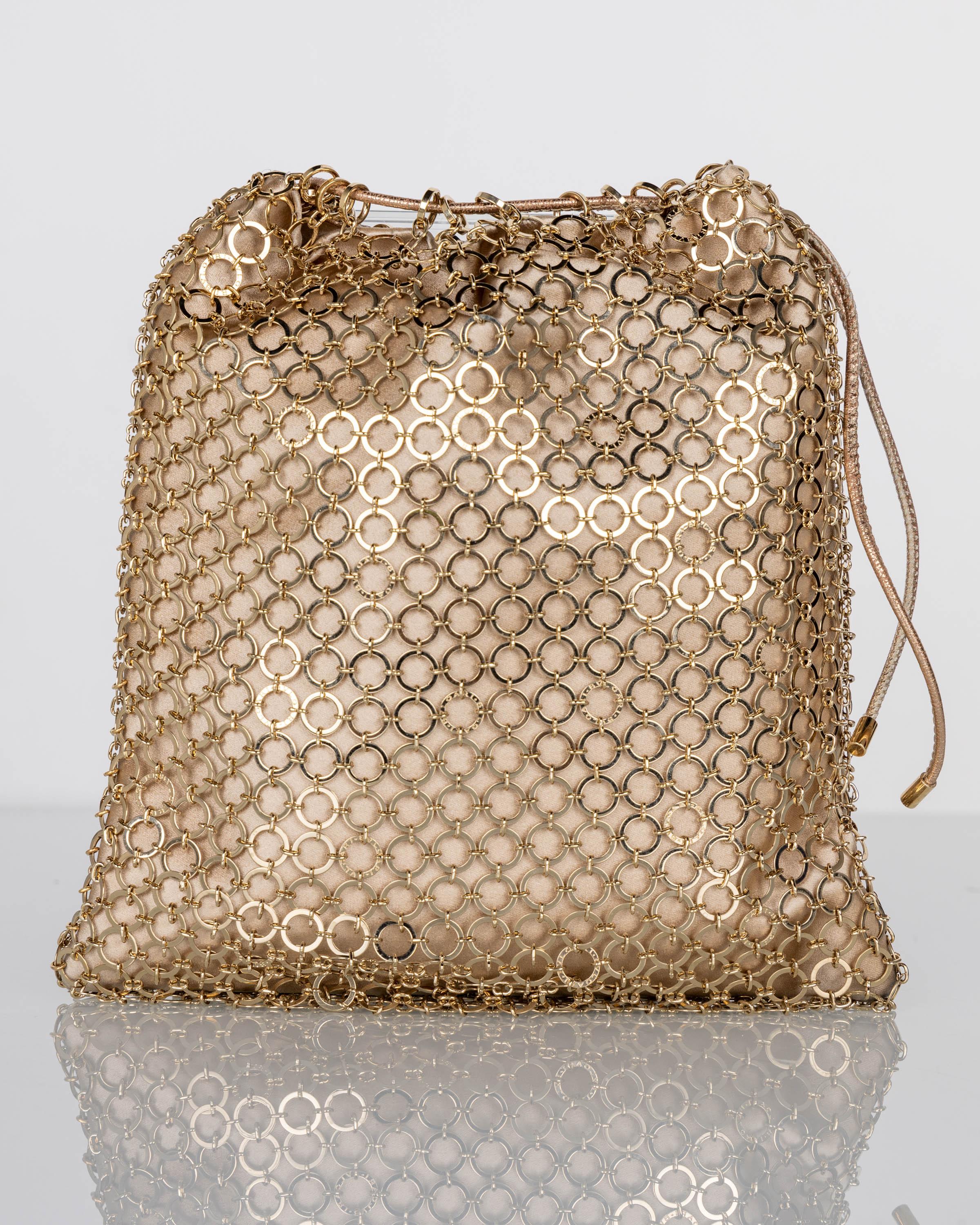 Women's Bvlgari Gold Metal Mesh Long Chain Bag  For Sale
