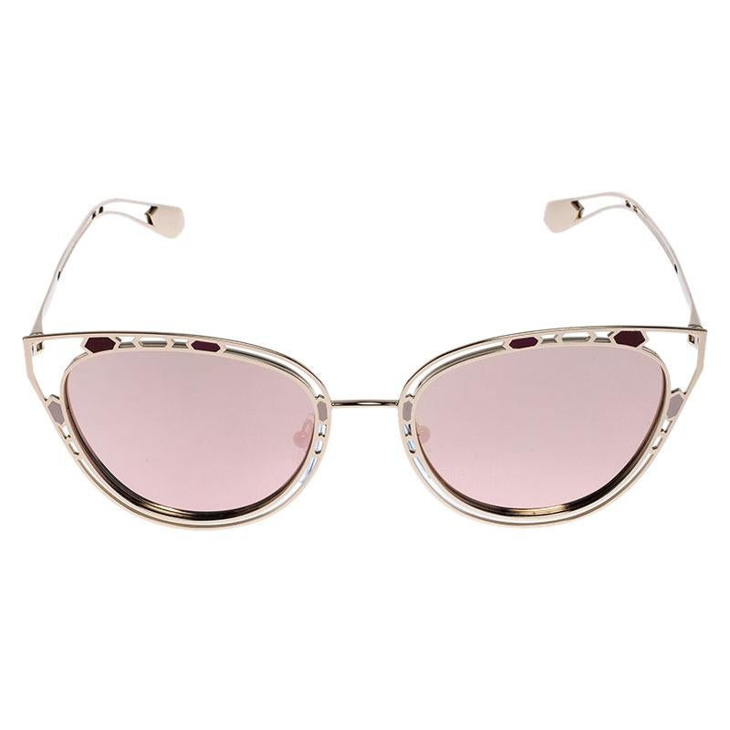 Don't limit your fashion sense to just your clothes and shoes but let your accessories also help you make the right style statement. Choose creations like these sunglasses from Bvlgari to do just that for you. Flaunting cat-eye edges and signature