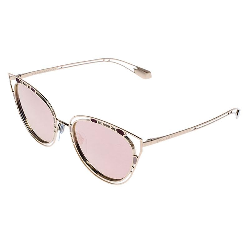 mirrored cat eye sunglasses rose gold