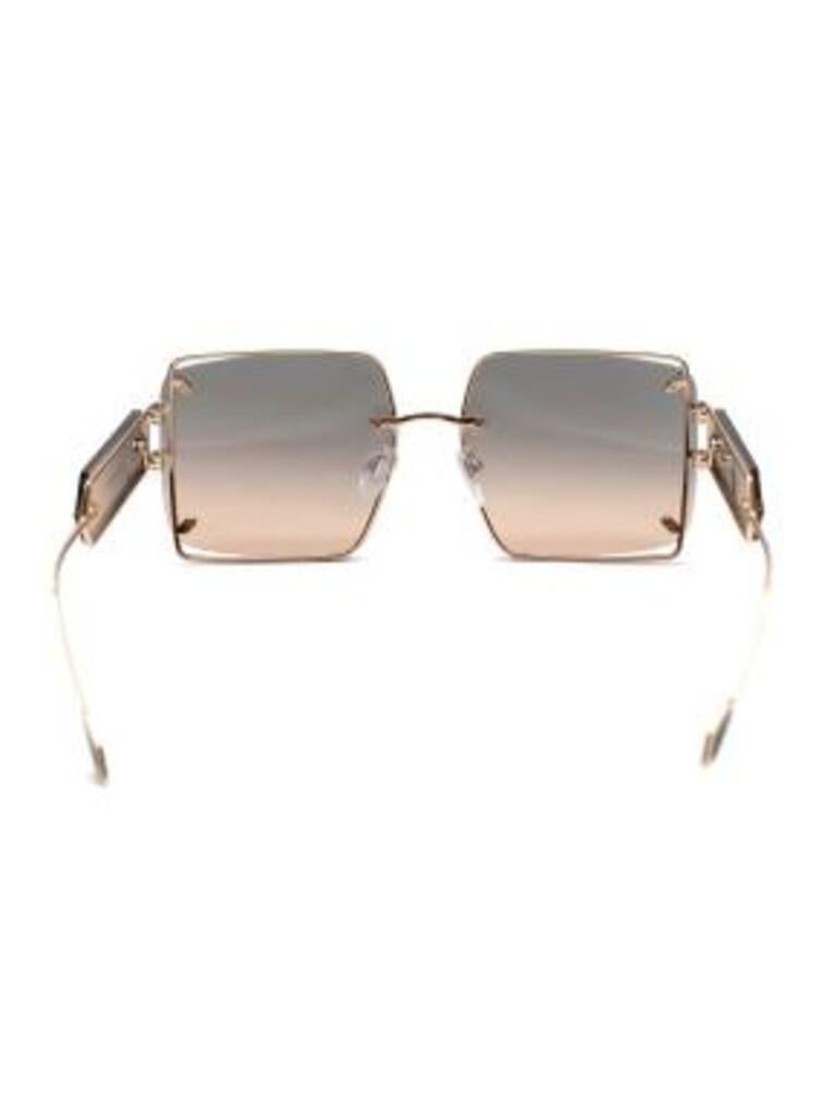 Women's Bvlgari Gold Tone Square Sunglasses For Sale