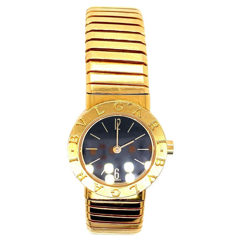 Bvlgari Gold Tubogas Bangle Watch For Sale at 1stDibs