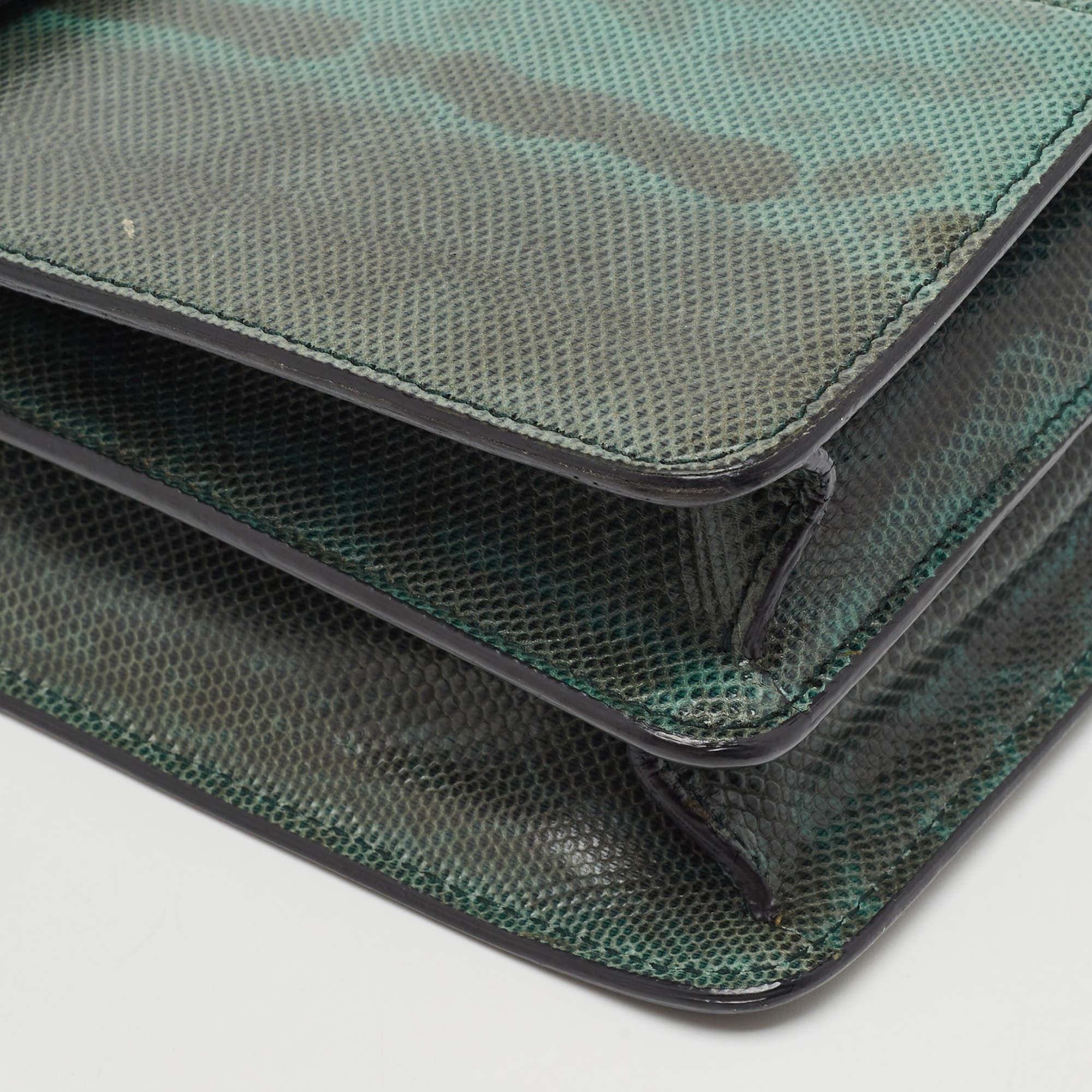 Bvlgari Green Karung Leather Large Serpenti Forever Shoulder Bag For Sale 2