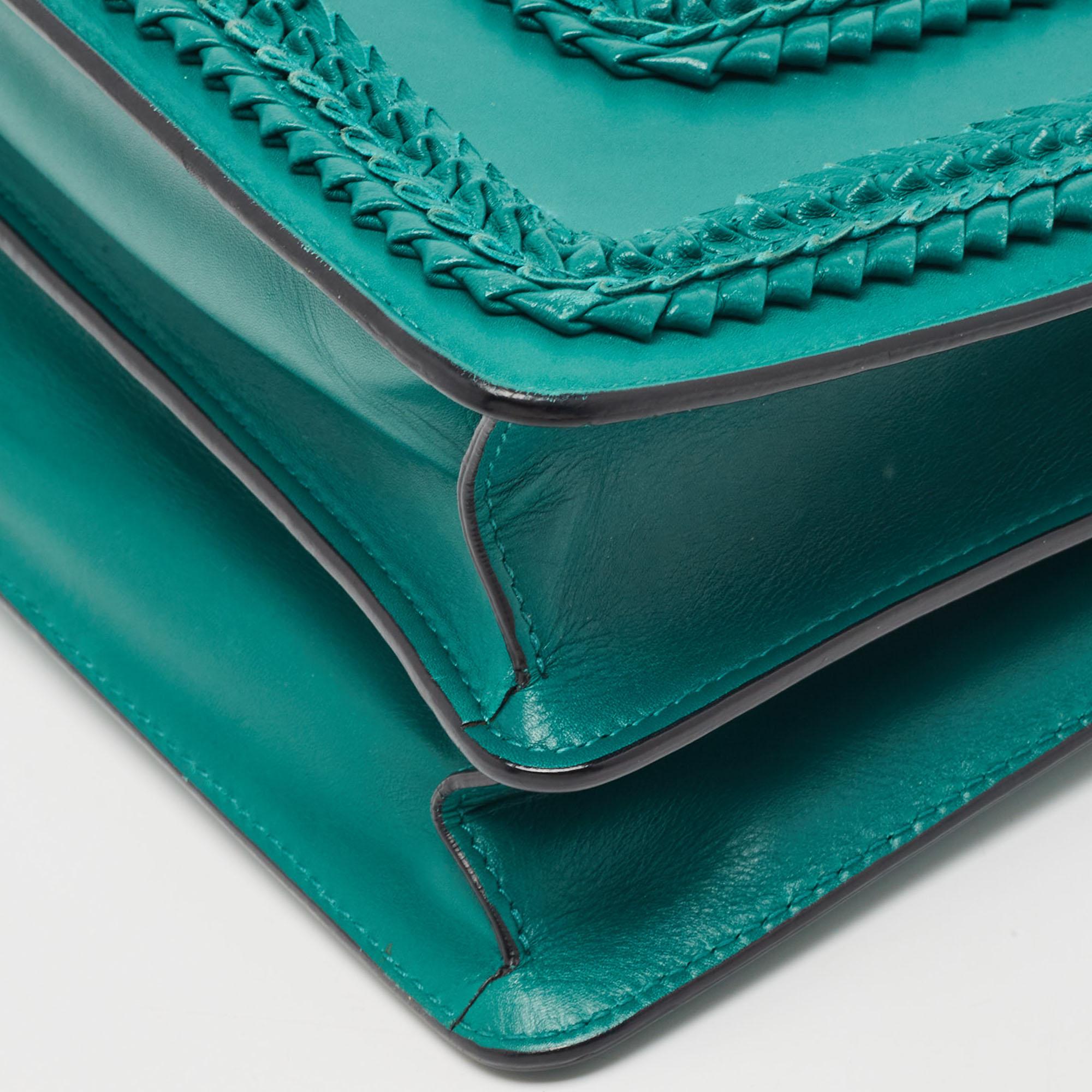 Bvlgari Green Leather Large Ruffled Serpenti Forever Shoulder Bag 1