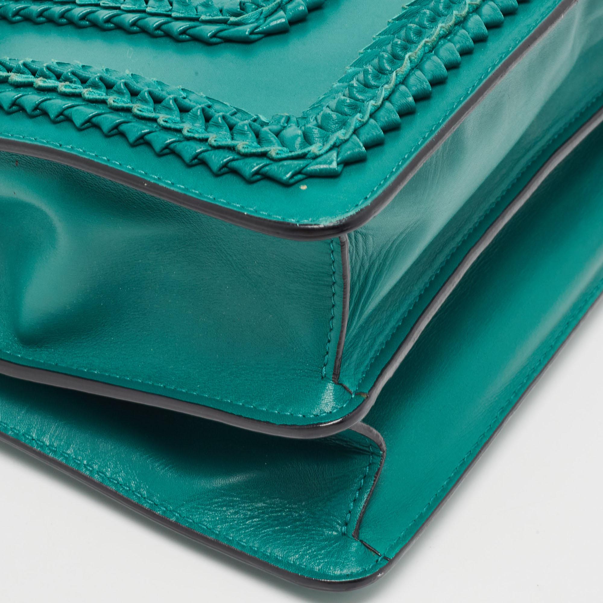 Bvlgari Green Leather Large Ruffled Serpenti Forever Shoulder Bag 3