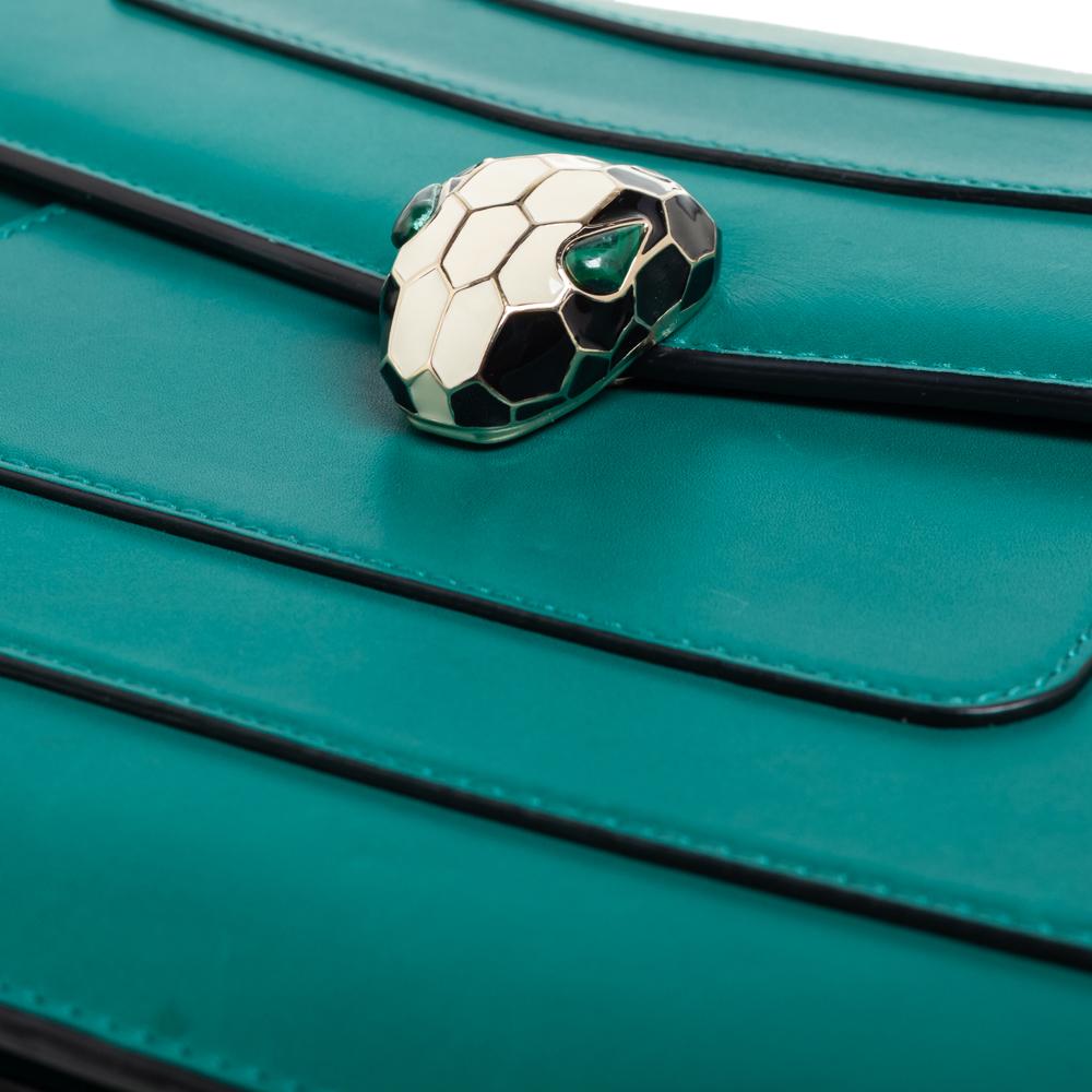 Bvlgari Grünes Leder Große Serpenti Forever Umhängetasche 8