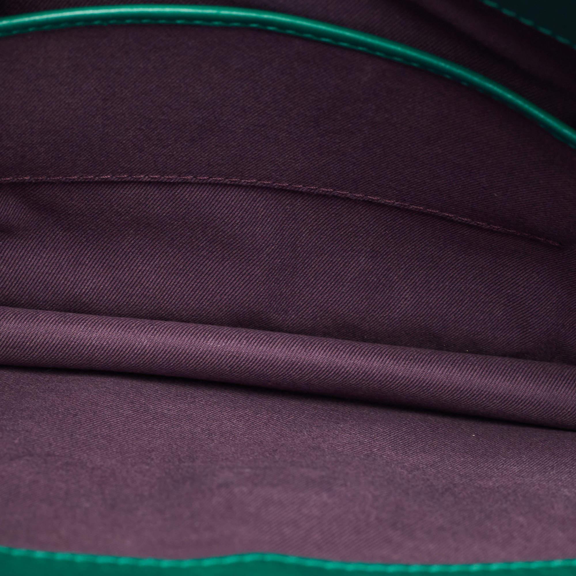 Bvlgari Green Leather Large Serpenti Forever Shoulder Bag For Sale 2