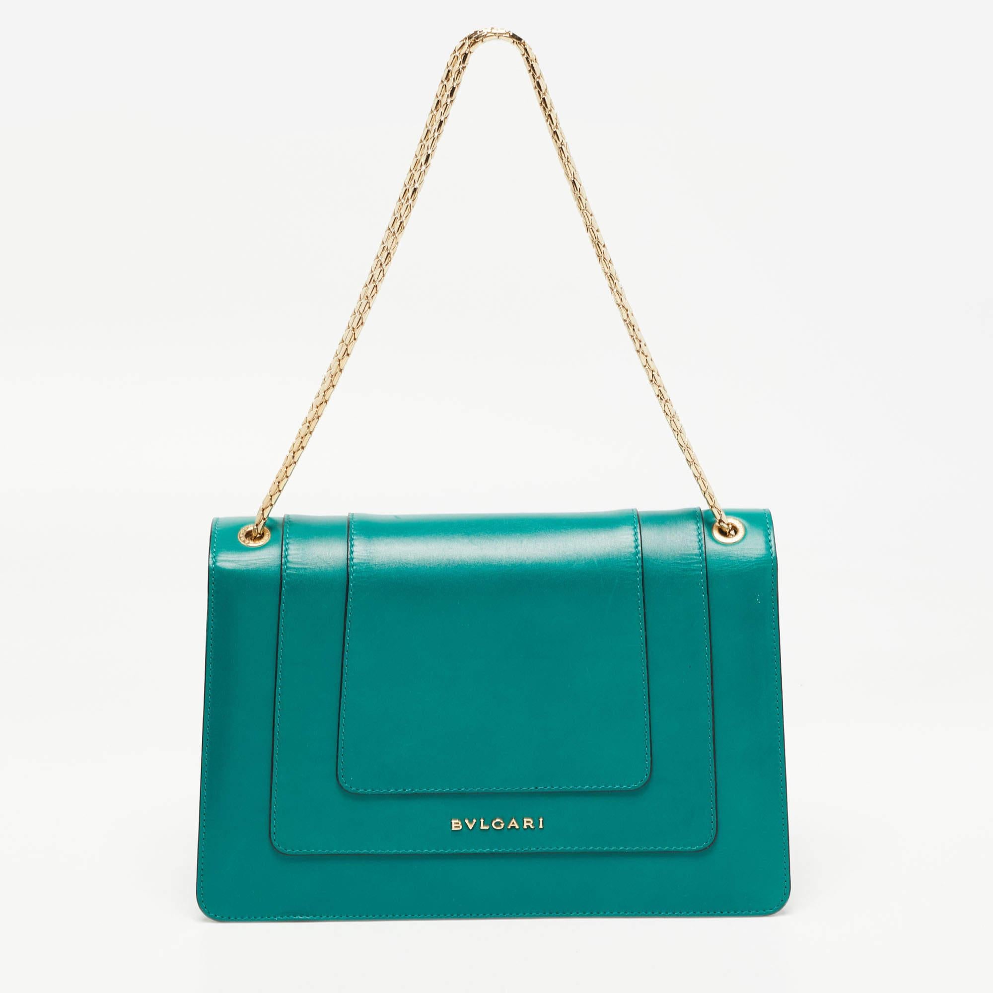 The fashion house’s tradition of excellence, coupled with modern design sensibilities, works to make this Bvlgari Serpenti Forever bag one of a kind. It's a fabulous accessory for everyday use.

Includes: Original Dustbag, Pocket Mirror, Rain Cover

