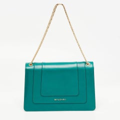 Bolso con solapa Serpenti Forever mediano de piel verde de Bvlgari
